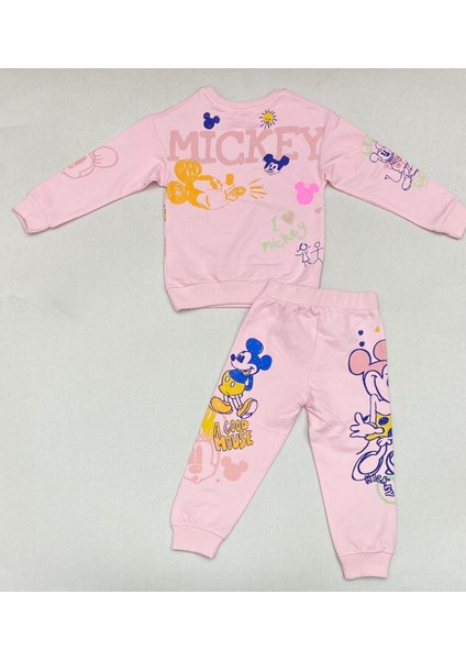 Mickey Mouse 2'li Eşofman Takım Pembe - 4-5 Yaş