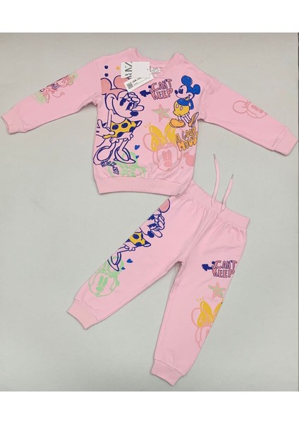 Mickey Mouse 2'li Eşofman Takım Pembe - 4-5 Yaş fiyatları