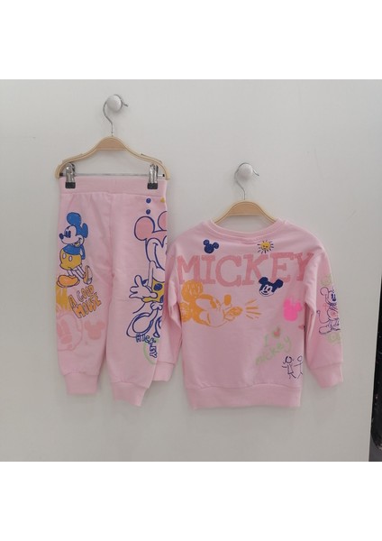Mickey Mouse 2'li Eşofman Takım Pembe - 4-5 Yaş modelleri