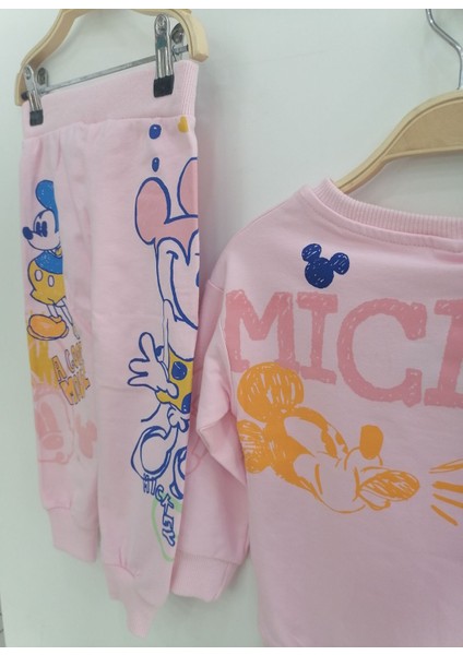 Mickey Mouse 2'li Eşofman Takım Pembe - 4-5 Yaş