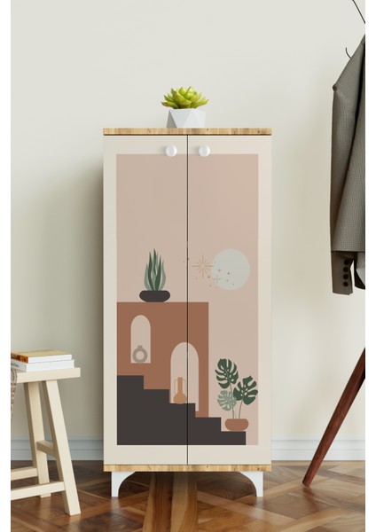 Natural Vase 3 Raflı Çok Amaçlı Dolap Mutfak Salon Banyo Ofis Salon Dolabı fiyatları