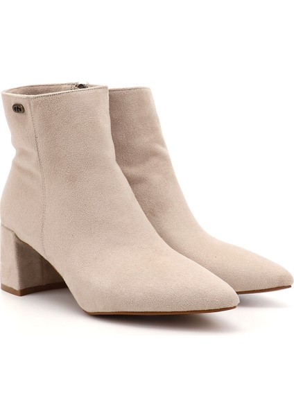 Kadın Ten Fermuarlı Sivri Burun Kalın Topuklu Bot modelleri