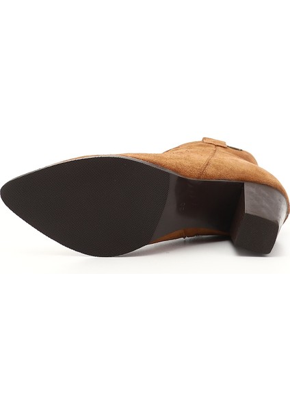 Kadın Taba Fermuarlı Sivri Burun Hakiki Deri Bot indirimleri