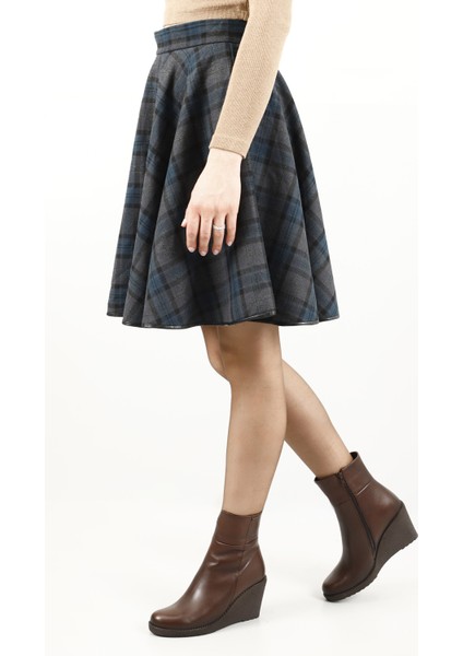 Kadın Kahverengi Fermuarlı Dolgu Topuklu Hakiki Deri Bot fiyatları