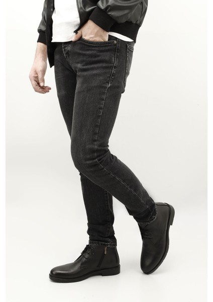 Erkek Siyah Fermuarlı Hakiki Deri Klasik Bot fiyatları