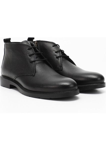 Erkek Siyah Fermuarlı Hakiki Deri Klasik Bot modelleri
