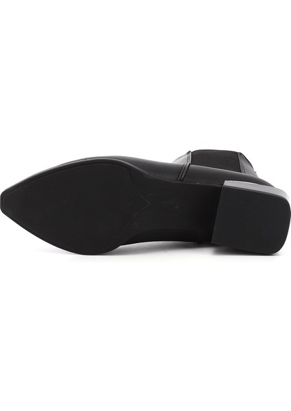 Kadın Siyah Fermuarlı Sivri Burun Kalın Topuklu Chelsea Bot fırsatları