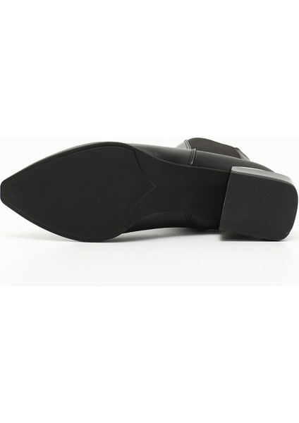 Kadın Siyah Fermuarlı Sivri Burun Kalın Topuklu Chelsea Bot indirimleri