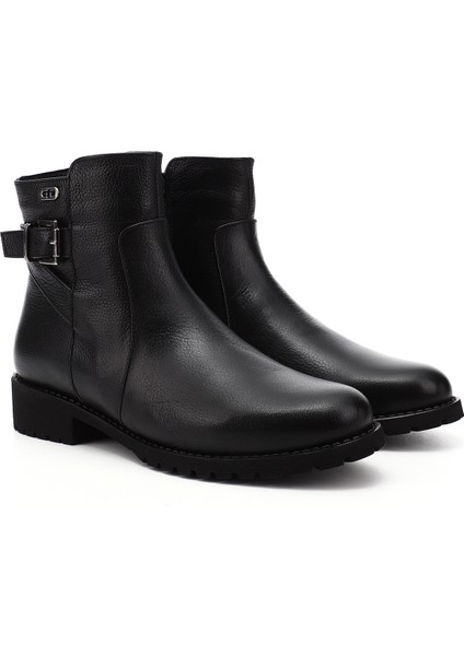 Gön Hakiki Deri Yuvarlak Burun Kauçuk Taban Topuklu Fermuarlı Kadın Günlük Bot 46460 fiyatları