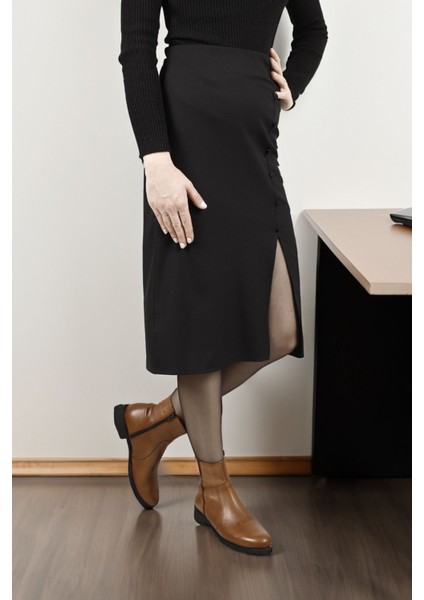 Kadın Taba Antik Fermuarlı Kauçuk Taban Hakiki Deri Bot fiyatları