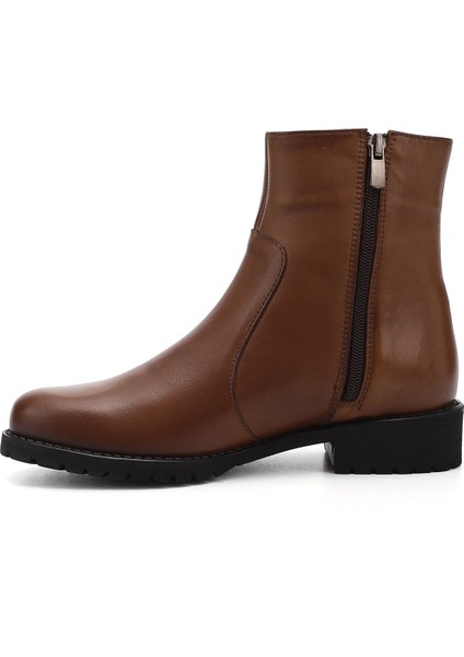 Kadın Taba Antik Fermuarlı Kauçuk Taban Hakiki Deri Bot fırsatları