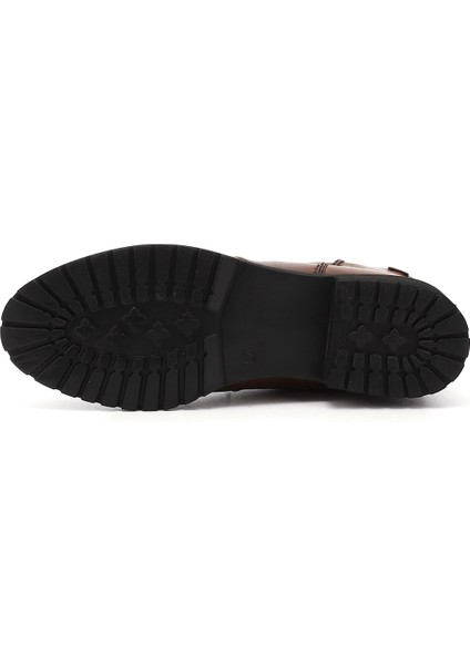 Kadın Taba Antik Fermuarlı Kauçuk Taban Hakiki Deri Bot indirimleri