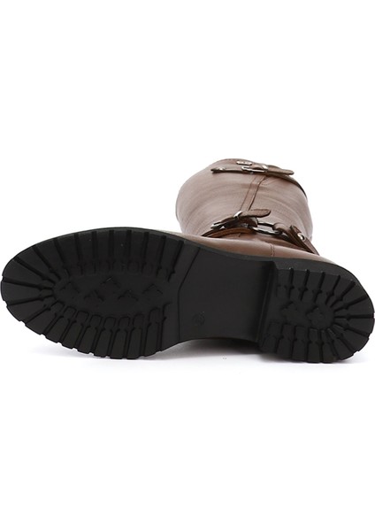 Kadın Kahve Floter Fermuarlı Kauçuk Taban Hakiki Deri Çizme indirimleri