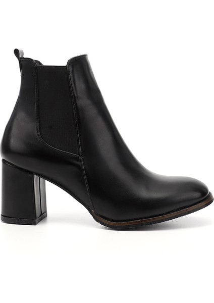 Kadın Siyah Kalın Topuklu Chelsea Bot