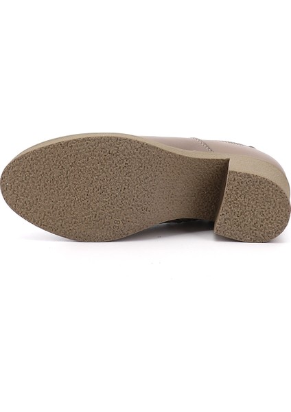 Kadın Bej Fermuarlı Kalın Topuklu Hakiki Deri Chelsea Bot fırsatları