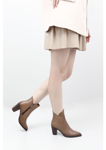 Kadın Vizon Fermuarlı Sivri Burun Hakiki Deri Bot fiyatları