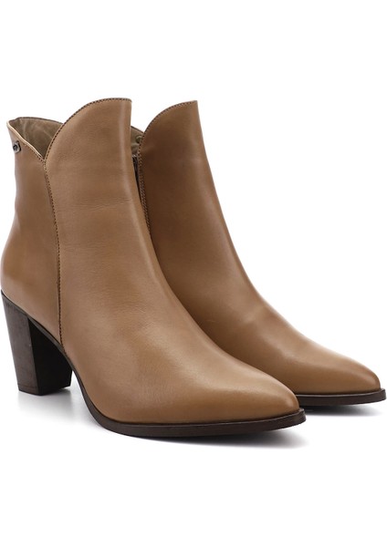 Kadın Vizon Fermuarlı Sivri Burun Hakiki Deri Bot modelleri