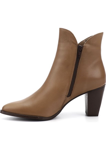 Kadın Vizon Fermuarlı Sivri Burun Hakiki Deri Bot fırsatları