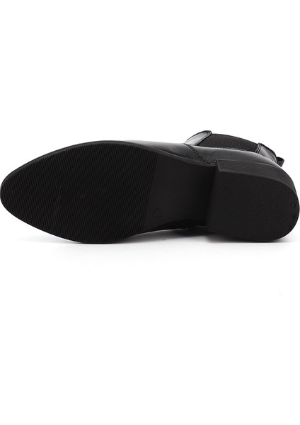 Kadın Siyah Fermuarlı Kalın Topuklu Hakiki Deri Chelsea Bot fırsatları
