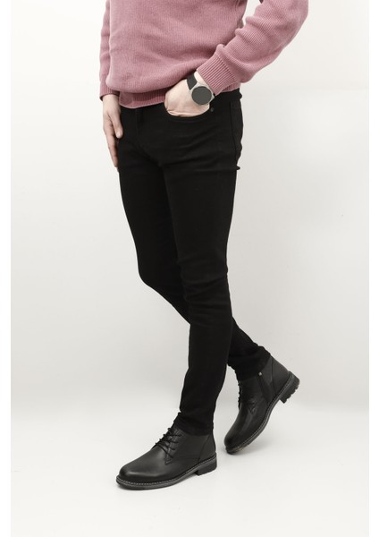 Erkek Siyah Bağcıklı Kauçuk Taban Hakiki Deri klasik Bot fiyatları