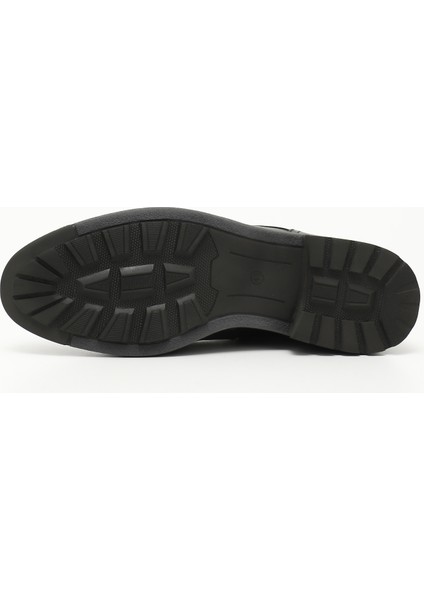 Erkek Siyah Bağcıklı Kauçuk Taban Hakiki Deri klasik Bot indirimleri