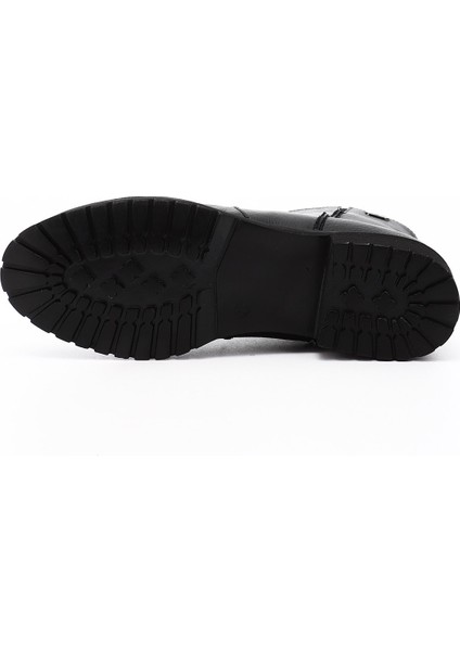 Gön Hakiki Deri Yuvarlak Burun Topuklu Kauçuk Taban Fermuarlı Kadın Günlük Bot 47408 indirimleri