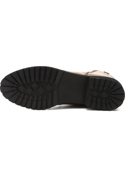 Gön Hakiki Deri Yuvarlak Burun Topuklu Kauçuk Taban Fermuarlı Kadın Günlük Bot 47408 indirimleri