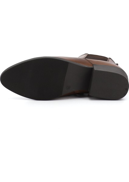 Kadın Vizon Antik Fermuarlı Kalın Topuklu Hakiki Deri Chelsea Bot indirimleri