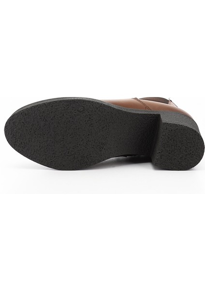 Kadın Taba Antik Fermuarlı Kalın Topuklu Hakiki Deri Chelsea Bot fırsatları