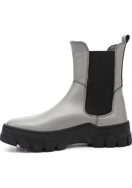 Kadın Gri Kauçuk Taban Hakiki Deri Chelsea Bot fırsatları