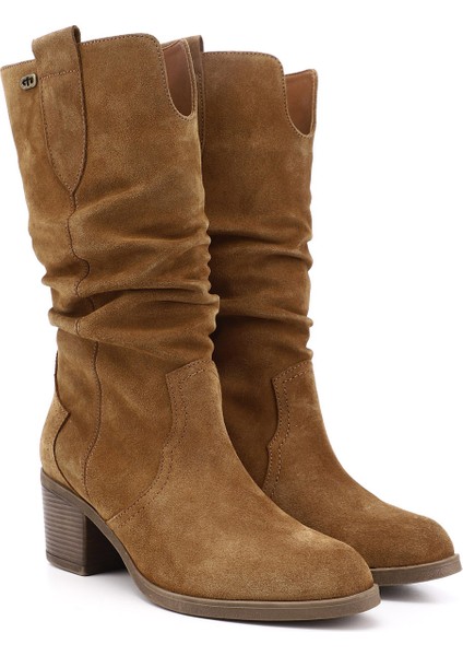 Kadın Taba Kalın Topuklu Körüklü Hakiki Deri Çizme fiyatları