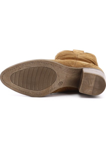 Kadın Taba Kalın Topuklu Körüklü Hakiki Deri Çizme fırsatları