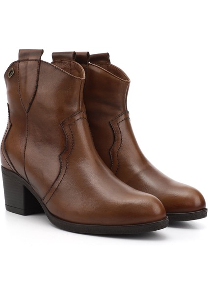 Kadın Taba Antik Kalın Topuklu Hakiki Deri Kovboy Bot fiyatları