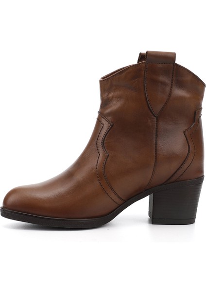 Kadın Taba Antik Kalın Topuklu Hakiki Deri Kovboy Bot modelleri