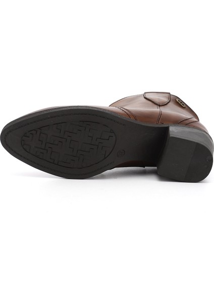 Kadın Taba Antik Kalın Topuklu Hakiki Deri Kovboy Bot fırsatları