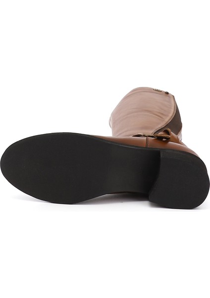 Kadın Taba Antik Fermuarlı Kalın Topuklu Hakiki Deri Çizme indirimleri