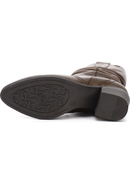 Kadın Kahve Antik Kalın Topuklu Körüklü Hakiki Deri Çizme fırsatları