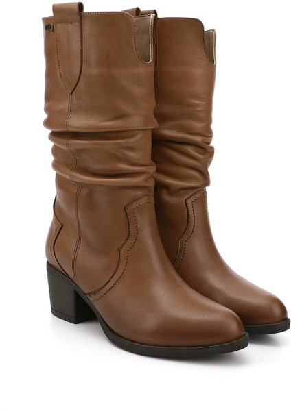 Kadın Vizon Antik Kalın Topuklu Körüklü Hakiki Deri Çizme modelleri