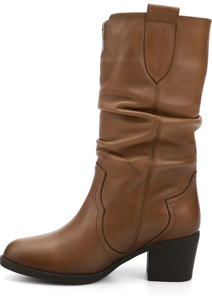 Kadın Vizon Antik Kalın Topuklu Körüklü Hakiki Deri Çizme fırsatları