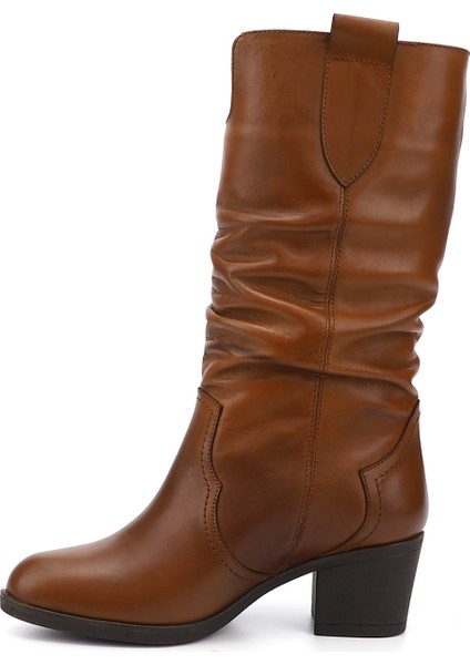 Kadın Taba Antik Kalın Topuklu Körüklü Hakiki Deri Çizme fırsatları