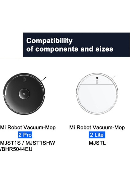 Xiaomi Mi Için Robot Vakum Paspas 2 Pro/lite MJST1SHW Mjstl Hepa Filtre Paspas Bezi Ana Yan Fırça Elektrikli Süpürge Parçaları (Yurt Dışından) fiyatları