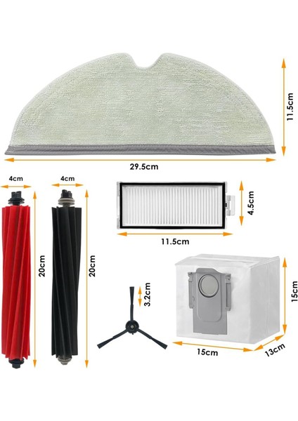 Uyumlu Roborock Q8 Max, Q8 Max+,q5 Pro, Yedek Parça Aksesuarları Ana Yan Fırça Hepa Filtre Paspas Toz Torbası (Yurt Dışından) fiyatları