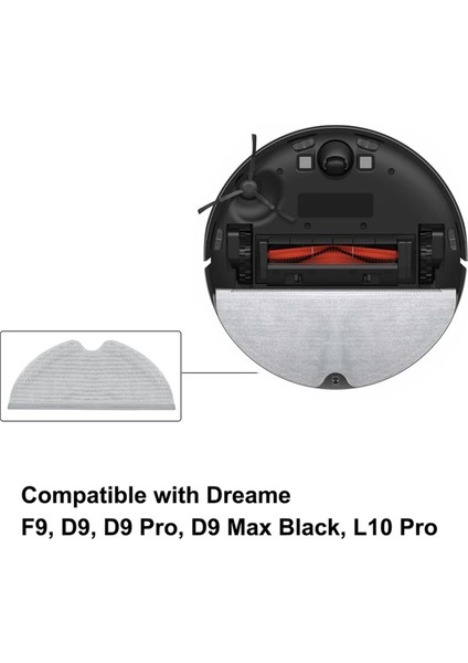 Dreame F9, D9, D9 Pro, D9 Max Siyah, L10 Pro Robot Süpürge Paspas Bezi Pedleri Yedek Parçaları (Yurt Dışından) modelleri