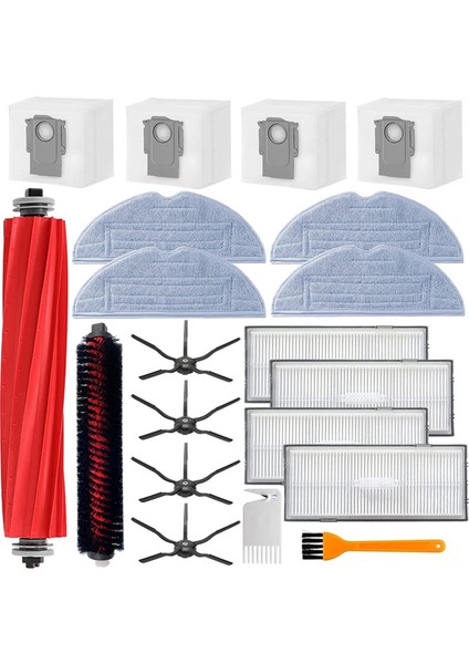 Roborock S7 T7S Hepa Filtre Aksesuarı Için Aksesuar Seti Çıkarılabilir Kauçuk Ana Fırça/yan Fırça Paspas Bezi Toz Torbaları (Yurt Dışından)
