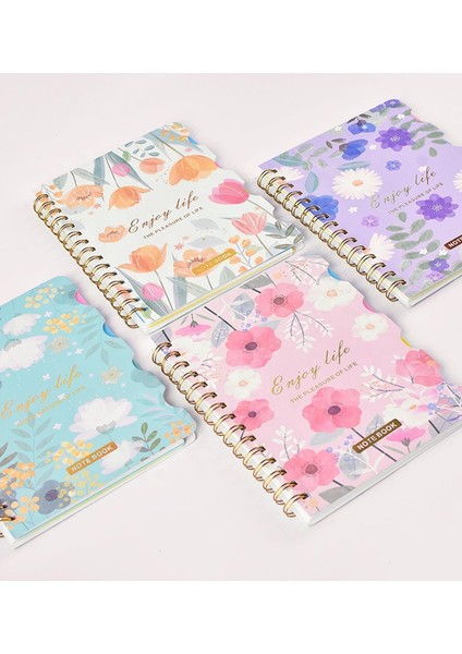 Renkli Çiçek Desenli Bölmeli Spiral Defter modelleri