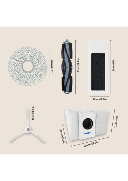 Ecovacs Deebot T20 Omni Ana Yan Fırça Hepa Filtreler Paspas Bezleri Toz Torbaları Yedek Yedek Parça (Yurt Dışından) fiyatları