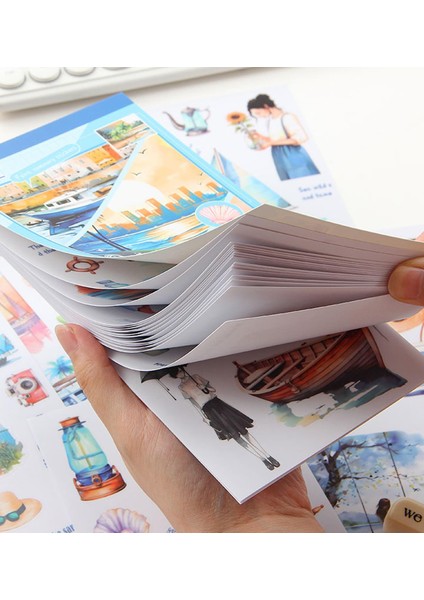 20 Sayfa Tematik Scrapbook Sticker Kitabı – Dekoratif Etiket Seti fiyatları