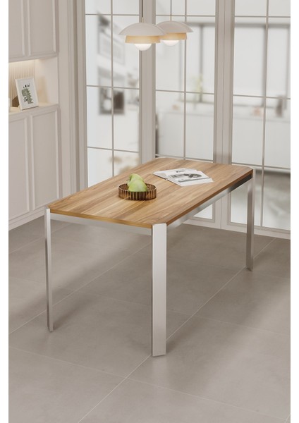 Nexa Demir Metal Ayaklı 70X120 Sabit Masa Yemek Odası Takımı, Mutfak Takımı 4 Adet Sandalye modelleri
