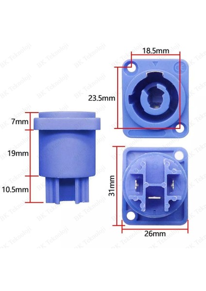 3 Pin Powercon Dişi Konnektör Güç Hoparlör Paneli Soketi LED Ekran Sahne Aydınlatması modelleri