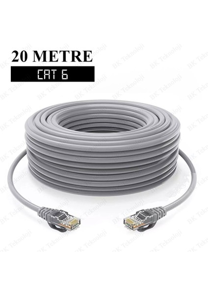 20 Metre Yüksek Hızlı Fabrikasyon Cat6 RJ45 Ethernet Kablosu fiyatları